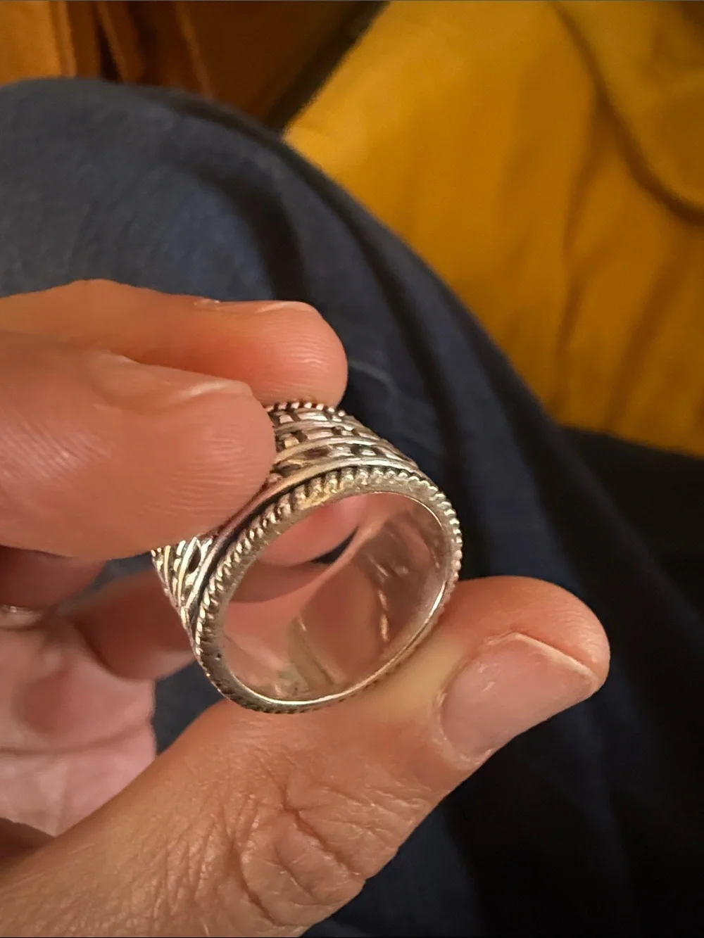 Boho spinner ring Sterling silver